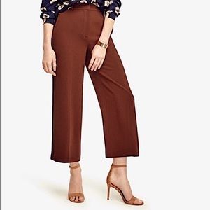 Ann Taylor Rust Brown Piped Fluid Ankle Pants